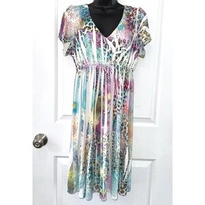R. Rouge boutique Multicolor Short Sleeve summer dress with lots of Rhinestones